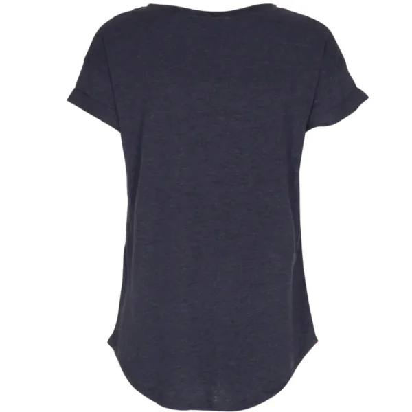 Loose fit T-shirts med rund hals i Heather Blue, til kvinder. back