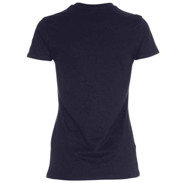 Økologiske Basic formsyet T-shirts med rund hals i navy blå, til kvinder, back