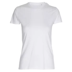 Økologiske formsyet T-shirts med rund hals i hvid, til kvinder.