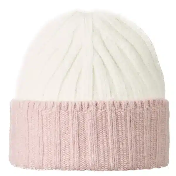 Lækker hue - Beanie Lia, recycled Cashmere, off white & rose