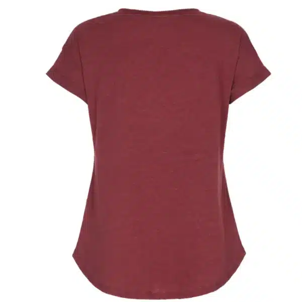 Økologiske Basic. Loose fit T-shirts med rund hals i Burgundy, til kvinder.