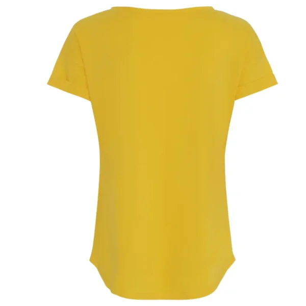 Økologiske Basic. Loose fit T-shirts med rund hals i gul, til kvinder.