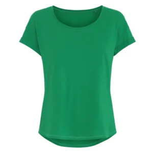 Økologiske Loose fit T-shirts med rund hals i frisk grøn, til kvinder.