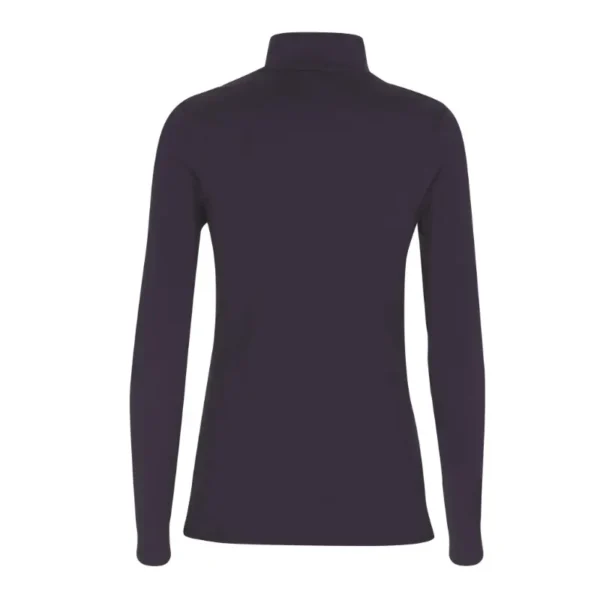 Langærmet T-shirt med Turtle Neck til kvinder – navy blue bagside