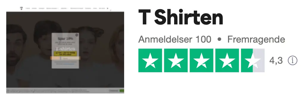 T-shirten.dk - trustpilot