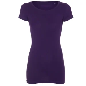 Lang Stretch t-shirt i violet til kvinder