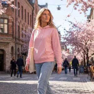 Hoodie i en flot Rosa, til kvinder – Lækker kvalitet