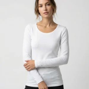 Langærmet økologisk t-shirts til Kvinder – Hvid – Long Stretch.