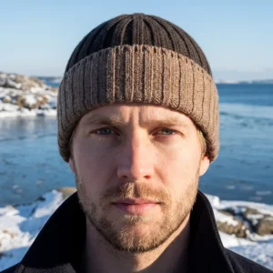 Lækker hue - Beanie Lia, recycled Cashmere, Brown