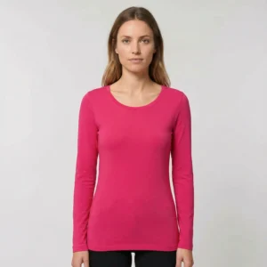 Langærmet t-shirts til Kvinder – Pink – Long Stretch.