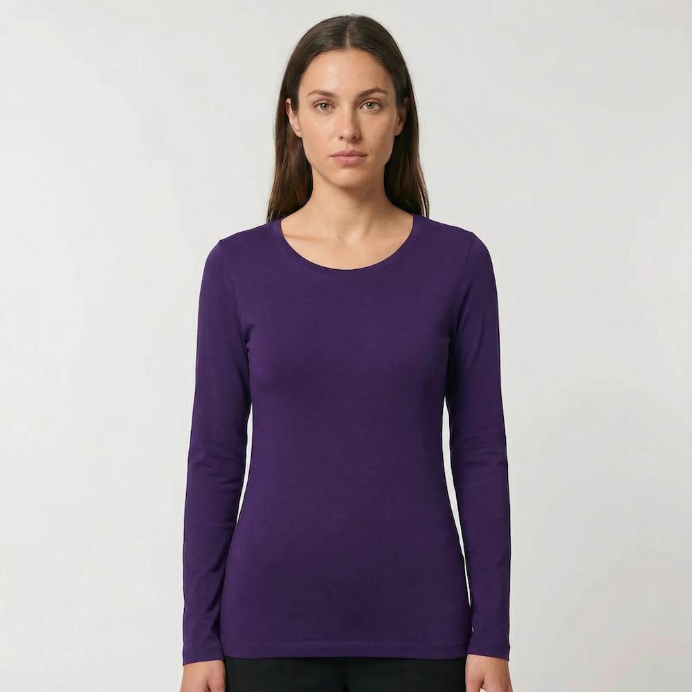 Langærmet t-shirts til Kvinder – Violet – Long Stretch.