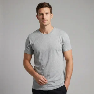 Oekologiske-T-shirt-med-rund-hals-i-Oxford-Grey_1