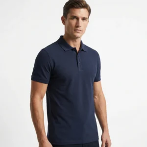 Poloshirt figursyet - Lækker Navy blå