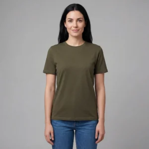 Regular fit feminin T-shirt, army grøn