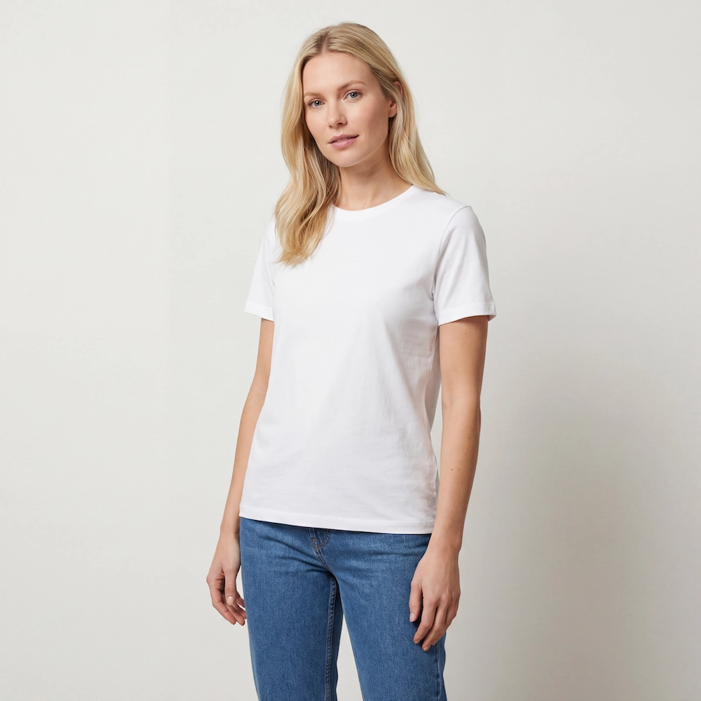 Regular fit feminin T-shirt, klassisk hvid