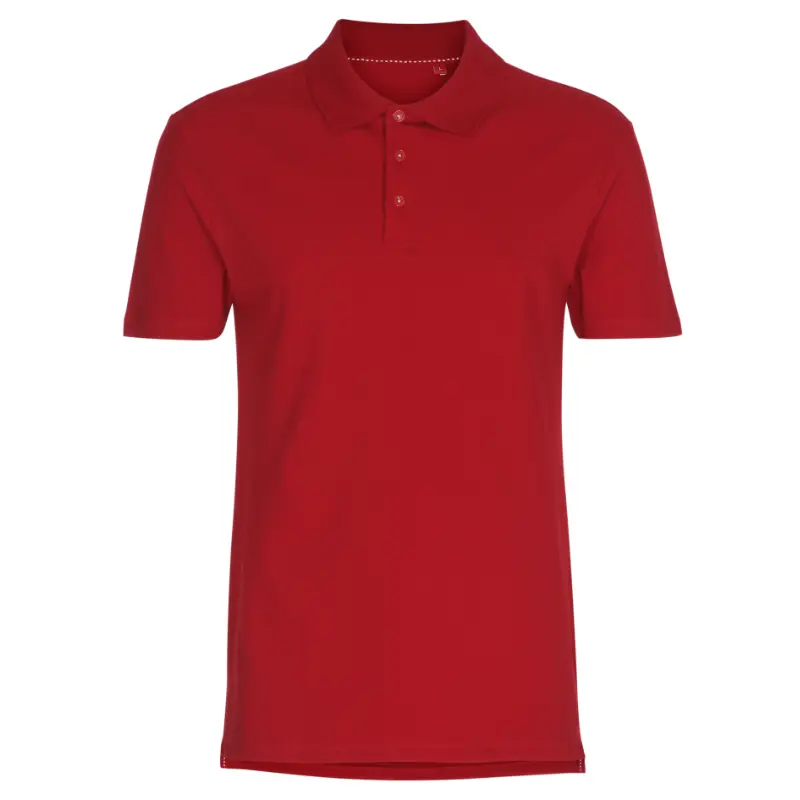 Stretch Poloshirt – Flot rød, økotek til mænd.
