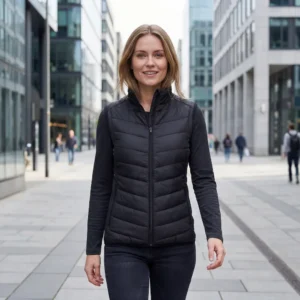 GEYSER hybrid vest til kvinder, Sporty og lækker komfortabel. Sort