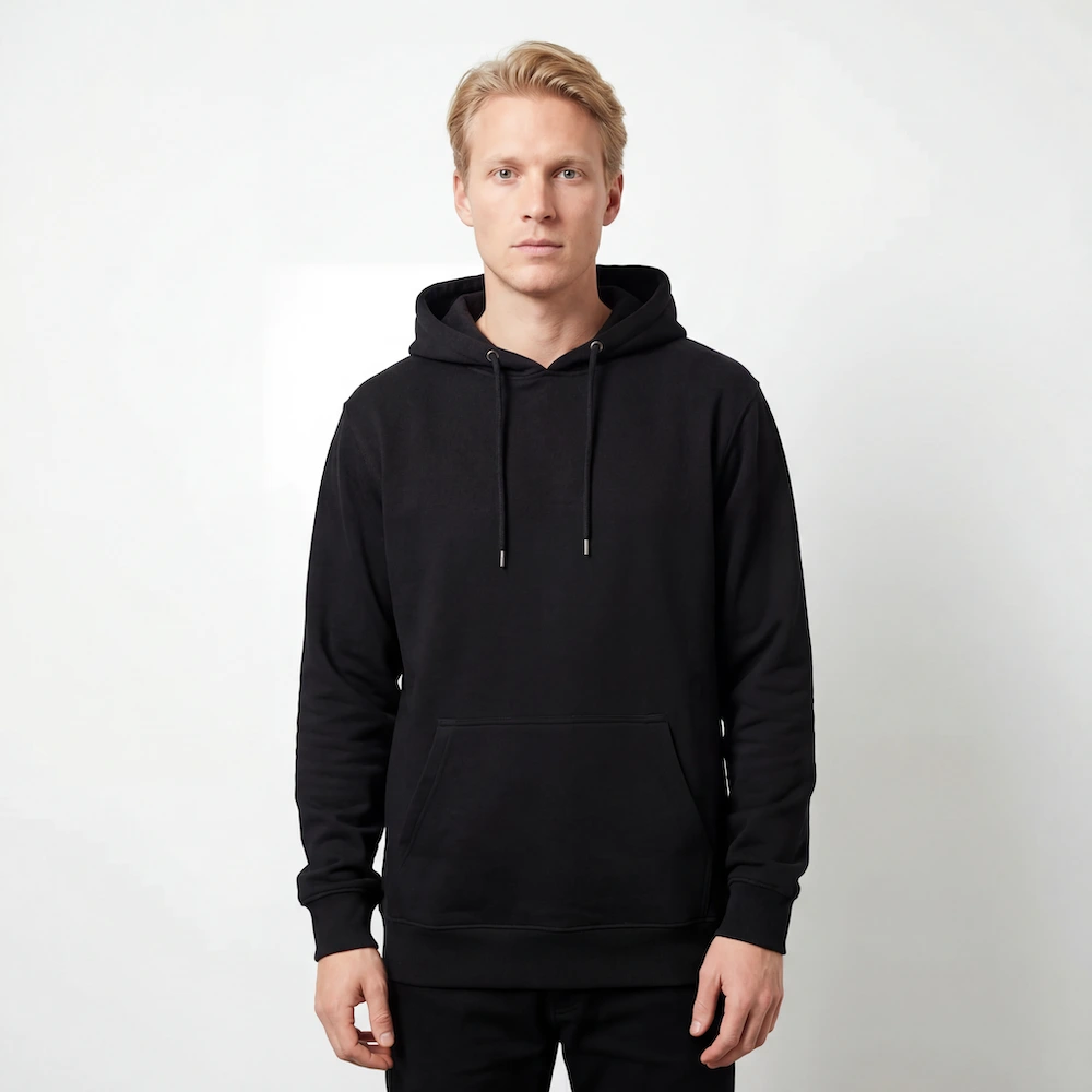 Hoodie sort til mænd – Lækker kvalitet