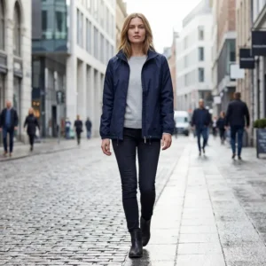 Windbreaker – letsvægtsjakke til kvinder, navy blå