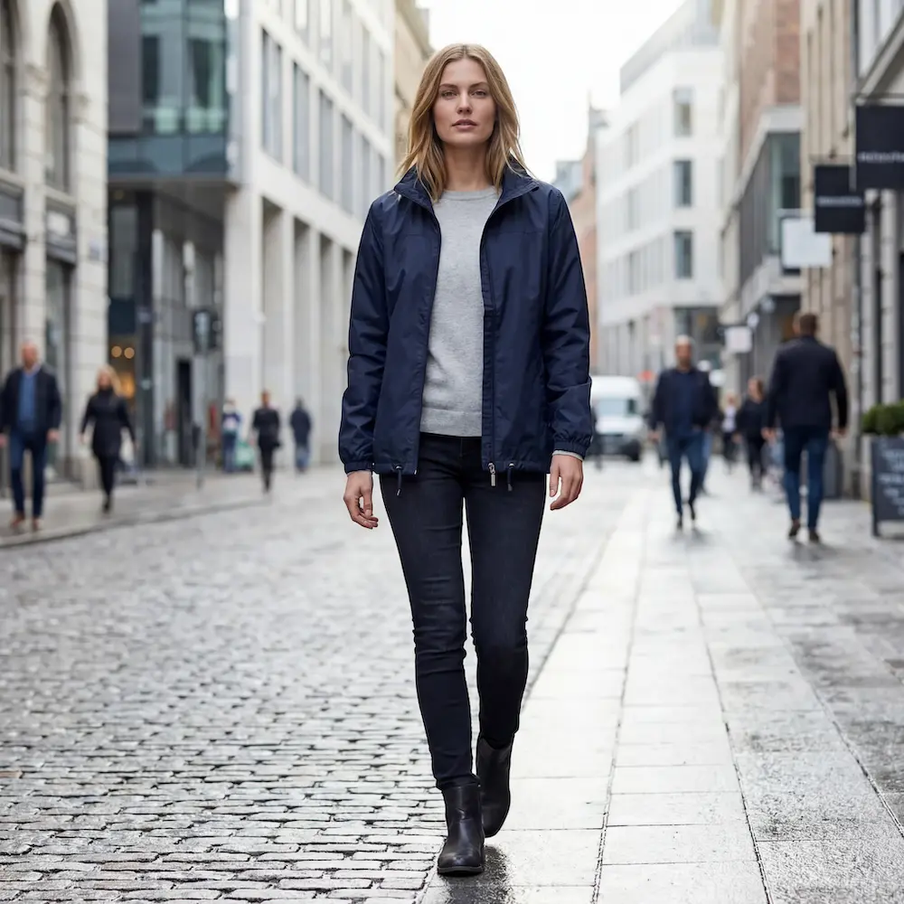 Windbreaker – letsvægtsjakke til kvinder, navy blå