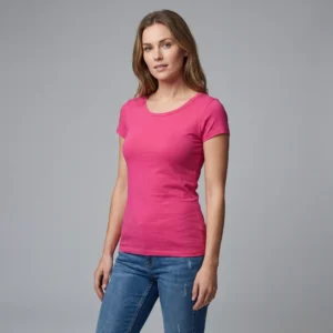 Langstrækbar t-shirt til kvinde, pink