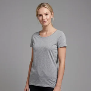 T-shirt rund hals til kvinder, Oxford Grey