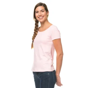 Klassisk T-shirt med rund hals til kvinder, Rose