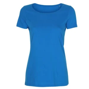 T-shirt rund hals til kvinder, Turkis