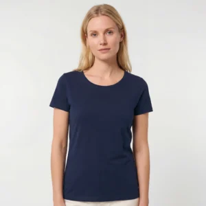 T-shirt rund hals til kvinder, navy blå