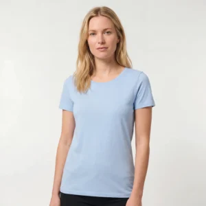 T-shirt rund hals til kvinder, sky blue