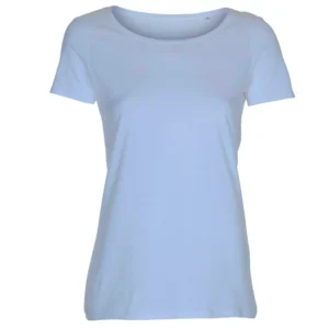 T-shirt rund hals til kvinder, sky blue