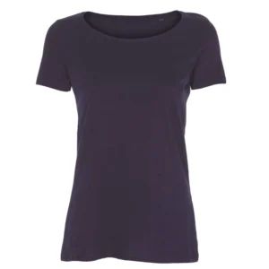 klassisk t-shirt rund hals til kvinder, navy blå