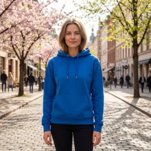 Hoodie i en lækker blå farve, til kvinder