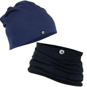 Navy blå sæt halsedisse & beanie fra Stark Soul