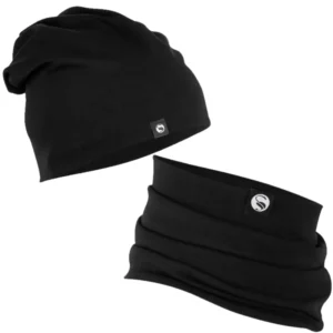 Sort sæt halsedisse & beanie