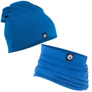 sæt med royal blue halsedisse og beanie