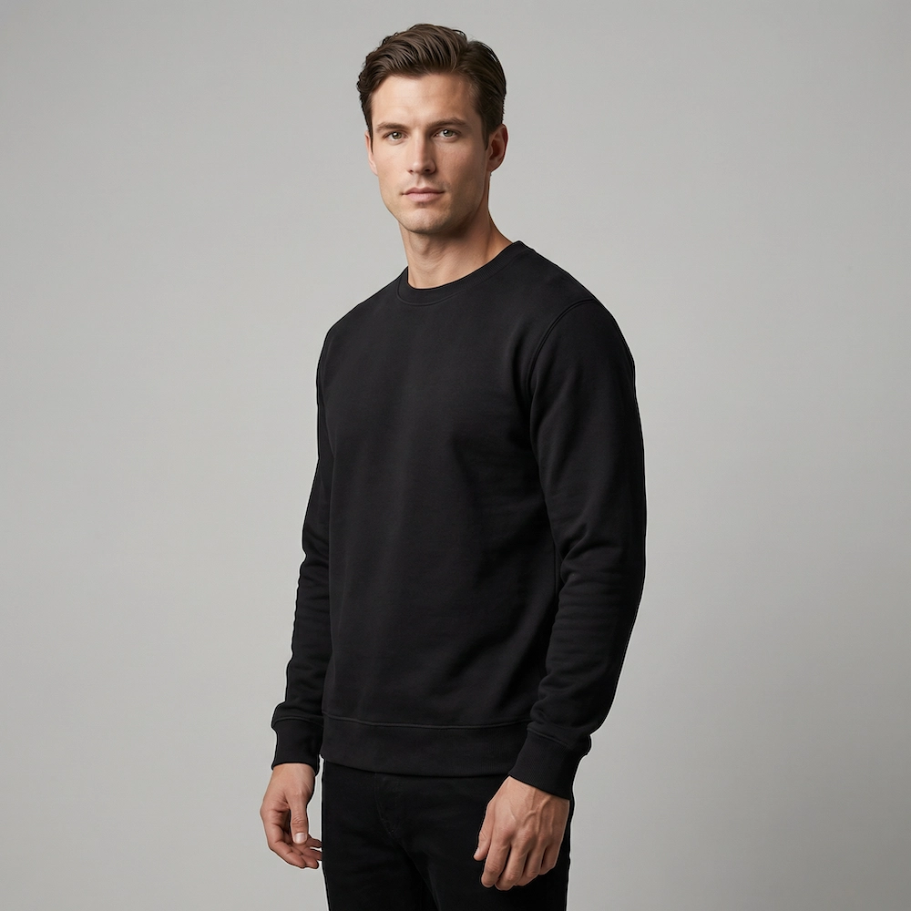 Klassisk sweater til manden i sort- tidløs stil