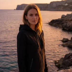 Lady Sport Hooded Zip, sort. Økologisk hoodie