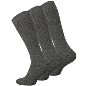 3 par Norske uldknæsokker til mænd, mørkegrå
