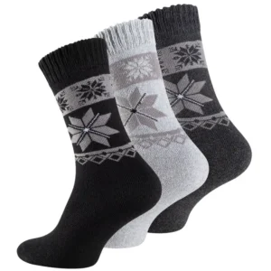 3 par Varme frotté termosokker med iskrystaldesign