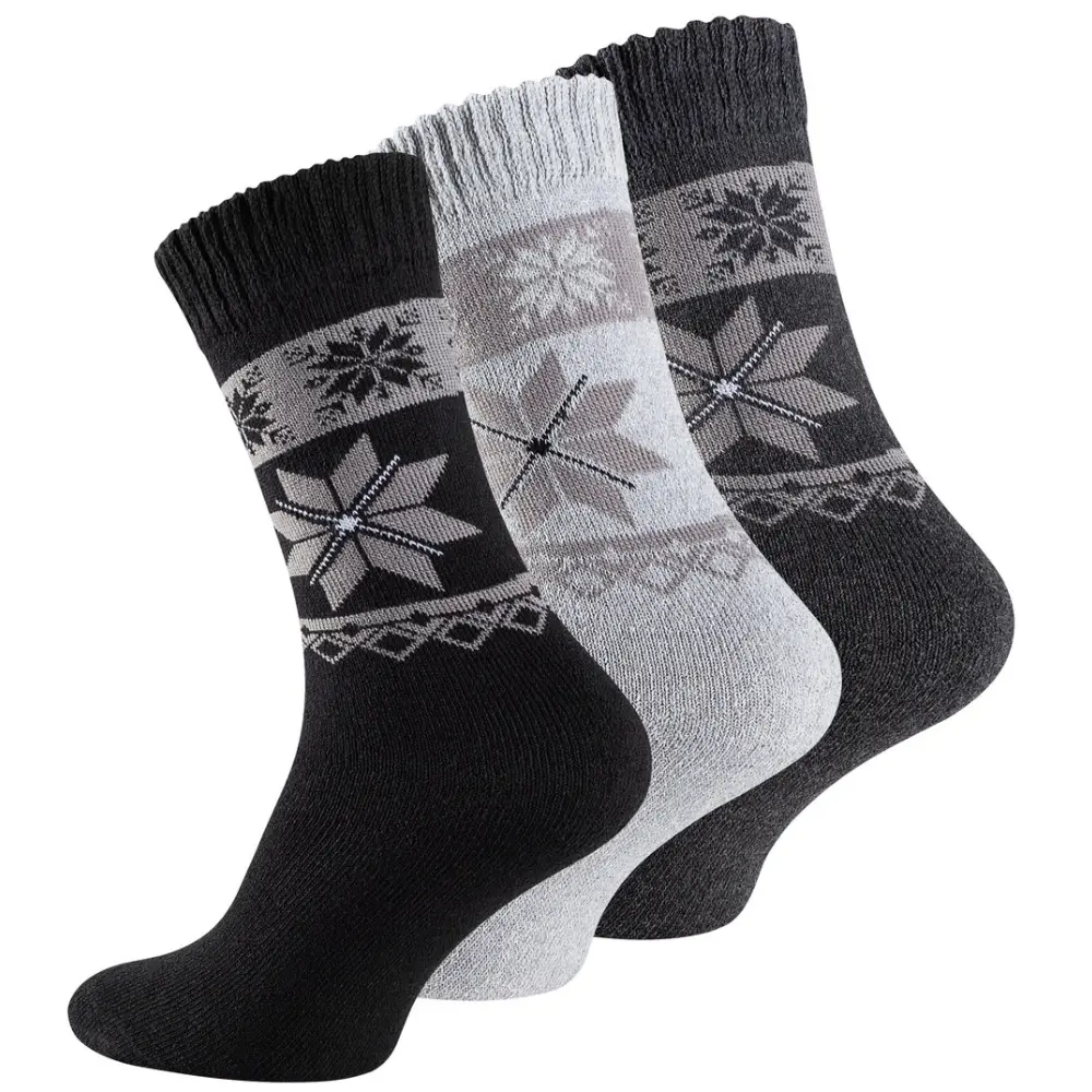 3 par Varme frotté termosokker med iskrystaldesign