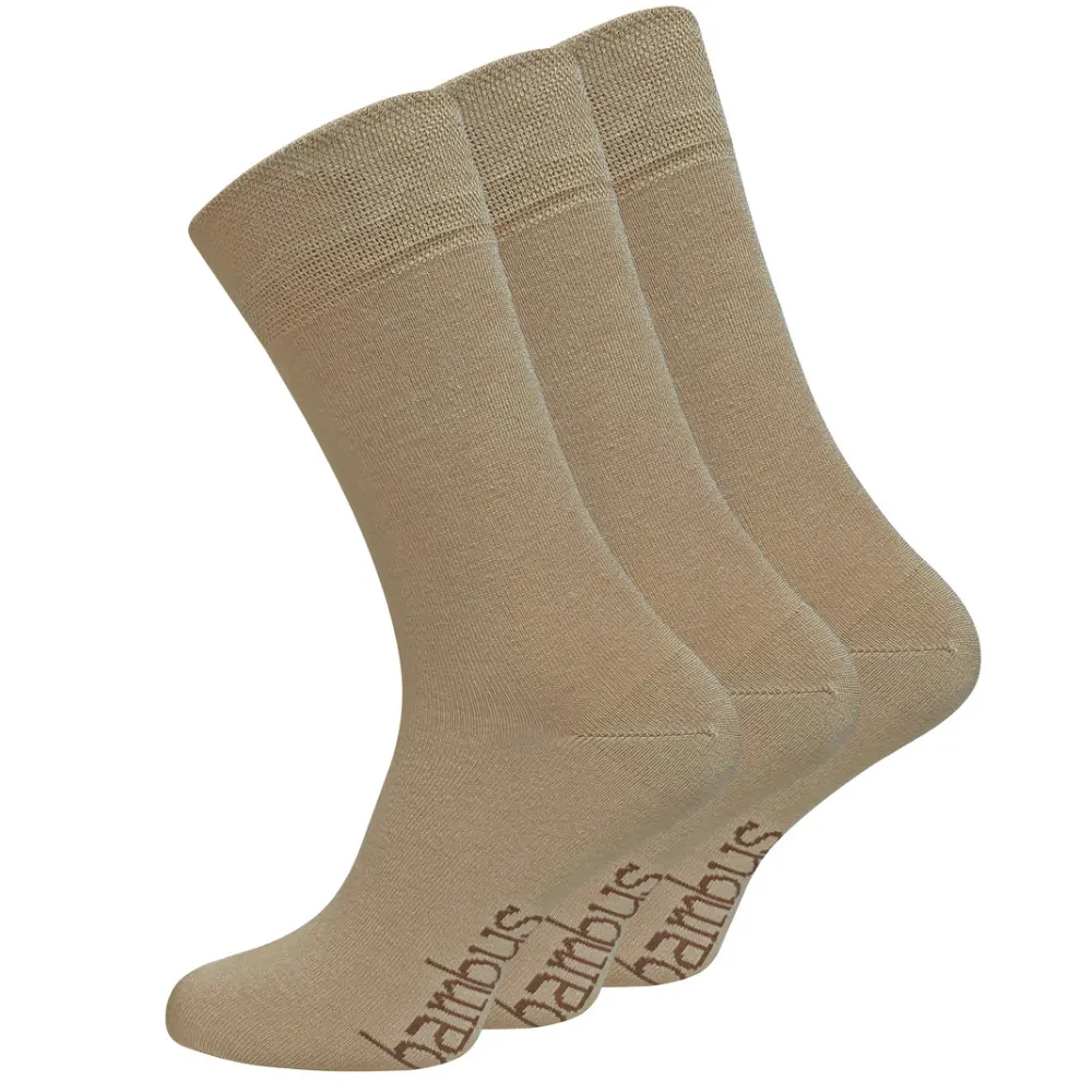 Lækre bambus strømper med forstærket tå og hæl, beige