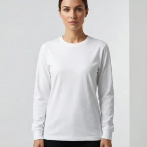 Langæret T-shirt, Heavy Luxe til kvinder, hvid