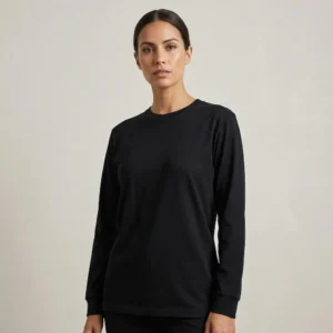 Langæret T-shirt, Heavy Luxe til kvinder, sort