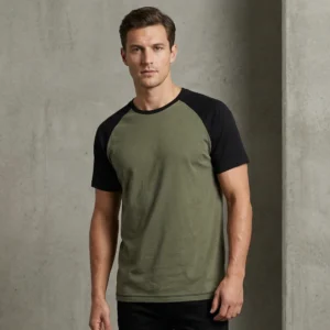 Raglan Tee, New Army med sorte ærmer