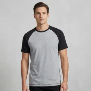 Raglan Tee, Oxford Grey - Heather black - Klassisk T-shirt