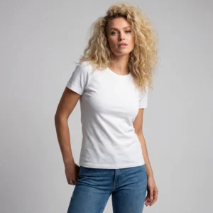 Regular fit, formsyet feminin T-shirt, hvid i kraftig kvalitet