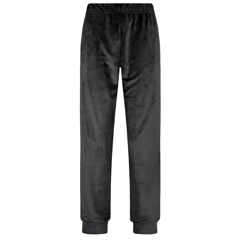 Sort velour træningsdragt med hætte