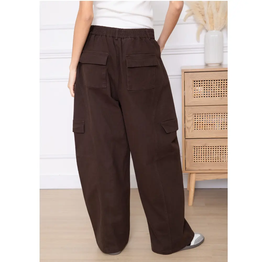 Street Style Cargo Jeans, Dark Brown 1