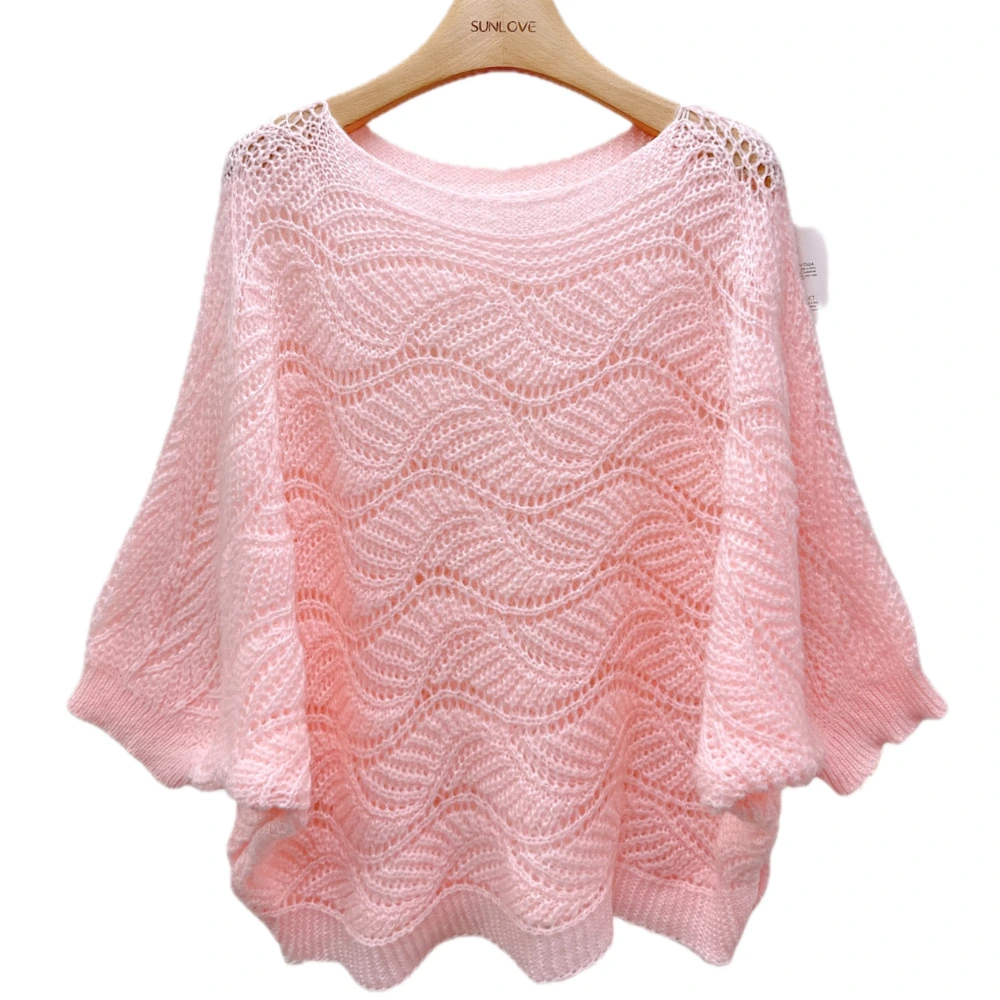 Whimsical Wool og Mohair Sweater, lyserød